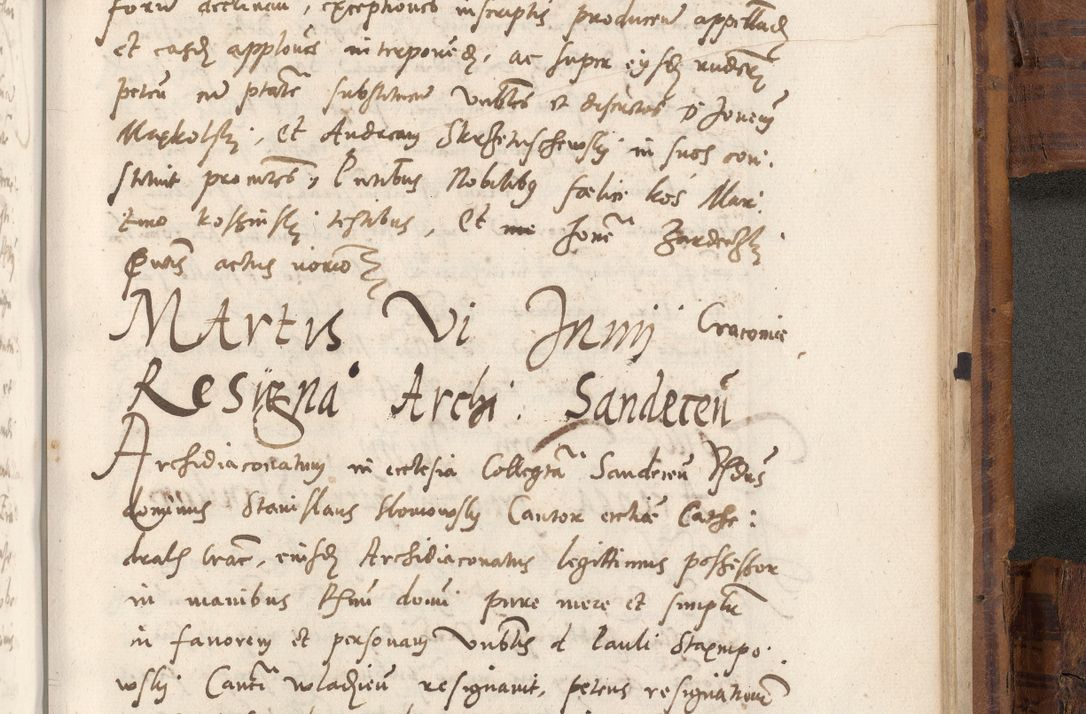 Zdjęcie nr 1080 dla obiektu archiwalnego: Volumen unicum actorum episcopalium R. D. Andreae Zebrzydowski, episcopi Cracoviensis ducis Severiae ab a. D. 1551 usque ad annum 1560 mensem majum inclusive, quorum index ad finem praesentis voluminis adnotatus.