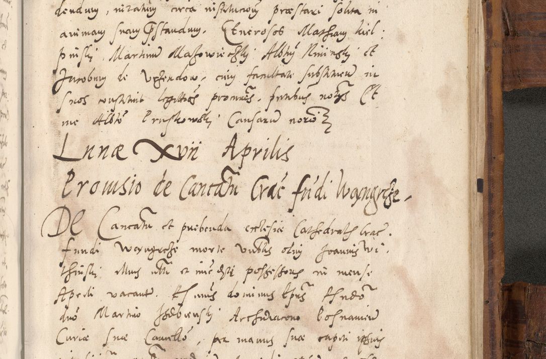 Zdjęcie nr 1058 dla obiektu archiwalnego: Volumen unicum actorum episcopalium R. D. Andreae Zebrzydowski, episcopi Cracoviensis ducis Severiae ab a. D. 1551 usque ad annum 1560 mensem majum inclusive, quorum index ad finem praesentis voluminis adnotatus.