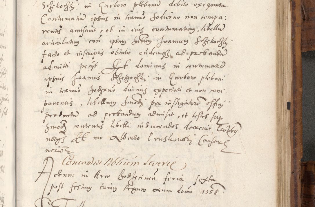 Zdjęcie nr 950 dla obiektu archiwalnego: Volumen unicum actorum episcopalium R. D. Andreae Zebrzydowski, episcopi Cracoviensis ducis Severiae ab a. D. 1551 usque ad annum 1560 mensem majum inclusive, quorum index ad finem praesentis voluminis adnotatus.