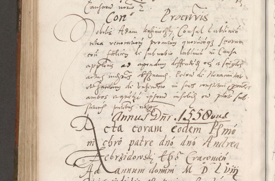 Zdjęcie nr 949 dla obiektu archiwalnego: Volumen unicum actorum episcopalium R. D. Andreae Zebrzydowski, episcopi Cracoviensis ducis Severiae ab a. D. 1551 usque ad annum 1560 mensem majum inclusive, quorum index ad finem praesentis voluminis adnotatus.