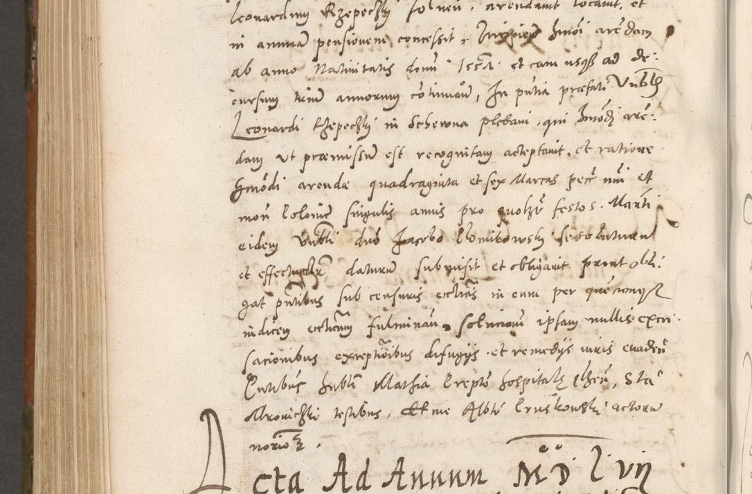 Zdjęcie nr 879 dla obiektu archiwalnego: Volumen unicum actorum episcopalium R. D. Andreae Zebrzydowski, episcopi Cracoviensis ducis Severiae ab a. D. 1551 usque ad annum 1560 mensem majum inclusive, quorum index ad finem praesentis voluminis adnotatus.
