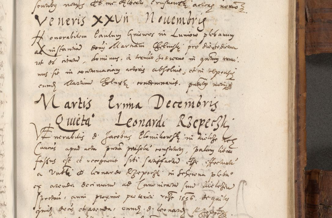 Zdjęcie nr 878 dla obiektu archiwalnego: Volumen unicum actorum episcopalium R. D. Andreae Zebrzydowski, episcopi Cracoviensis ducis Severiae ab a. D. 1551 usque ad annum 1560 mensem majum inclusive, quorum index ad finem praesentis voluminis adnotatus.