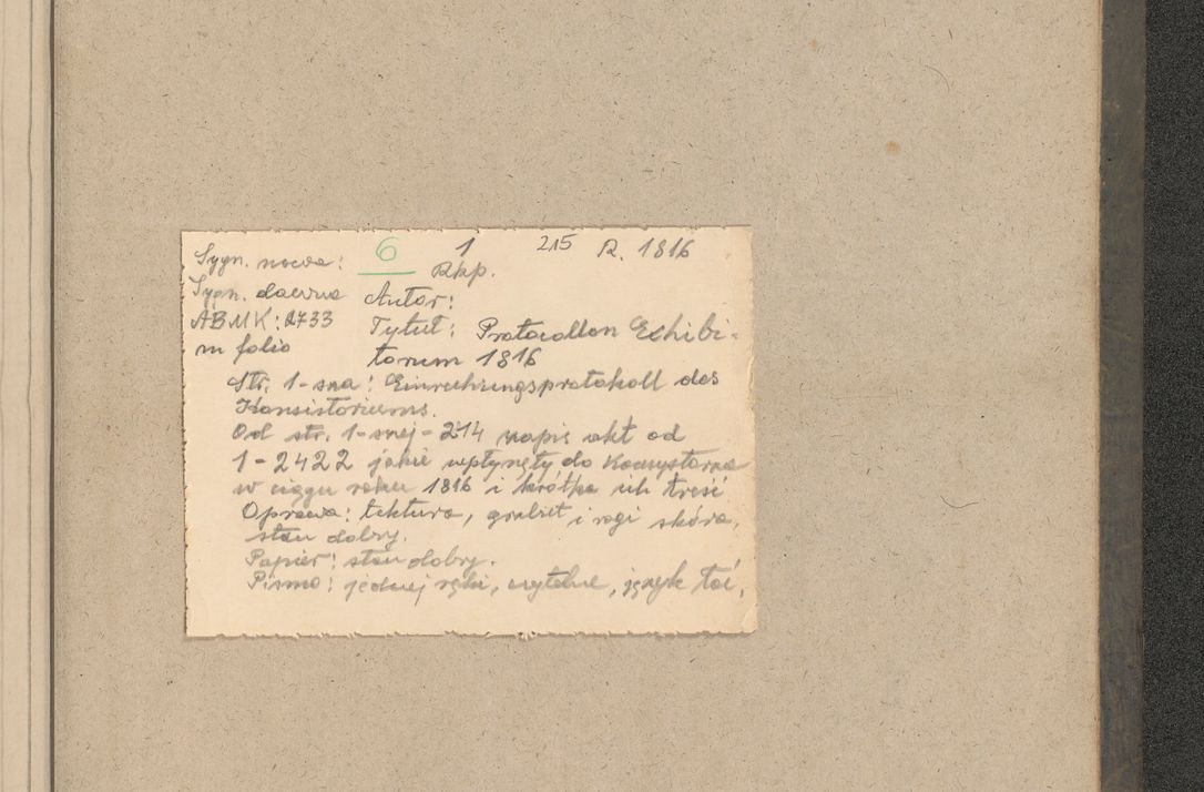 Zdjęcie nr 434 dla obiektu archiwalnego: Protocollon exhibitorum consistorii metropolitani Leopoliensis ex anno 1816