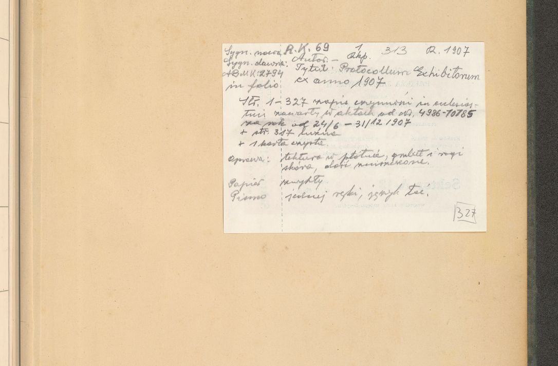 Zdjęcie nr 661 dla obiektu archiwalnego: Protocollum 1907 r.