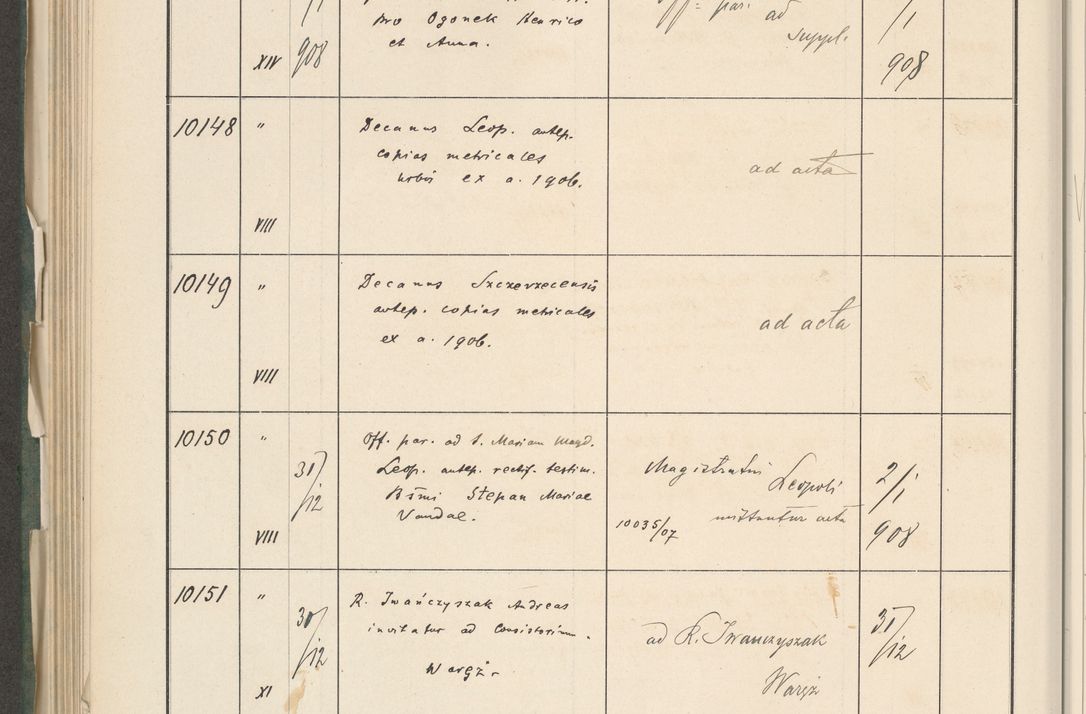 Zdjęcie nr 654 dla obiektu archiwalnego: Protocollum 1907 r.
