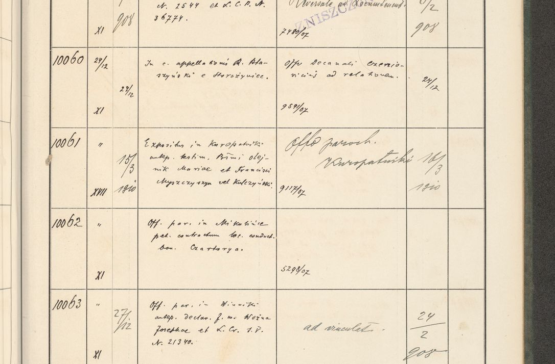 Zdjęcie nr 643 dla obiektu archiwalnego: Protocollum 1907 r.