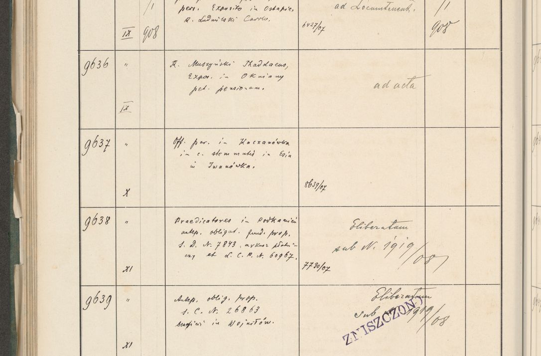 Zdjęcie nr 590 dla obiektu archiwalnego: Protocollum 1907 r.