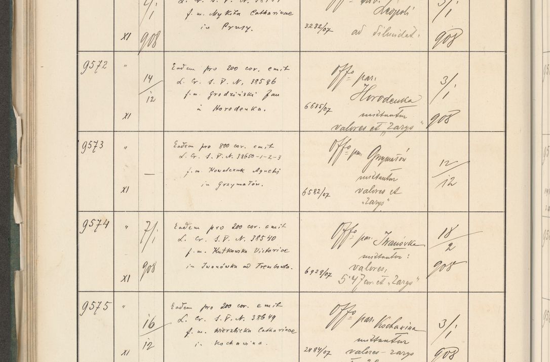 Zdjęcie nr 582 dla obiektu archiwalnego: Protocollum 1907 r.