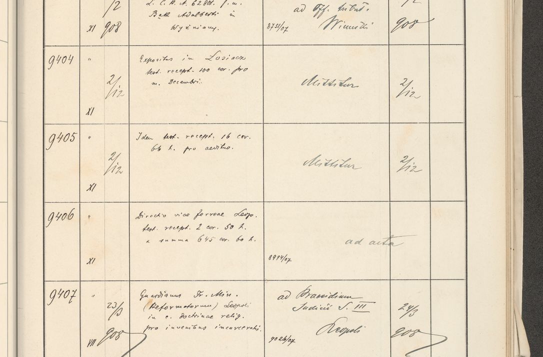 Zdjęcie nr 561 dla obiektu archiwalnego: Protocollum 1907 r.