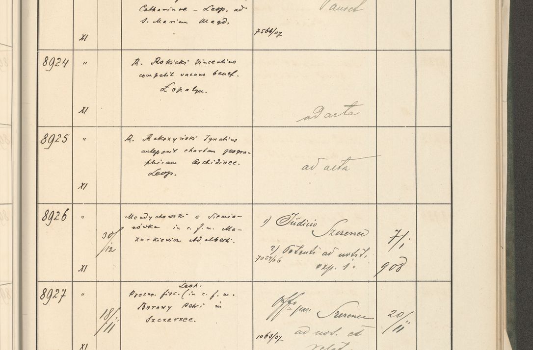 Zdjęcie nr 501 dla obiektu archiwalnego: Protocollum 1907 r.