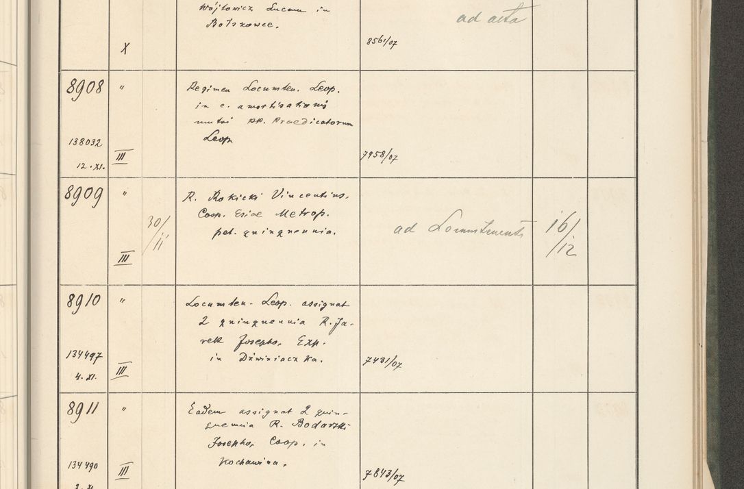 Zdjęcie nr 499 dla obiektu archiwalnego: Protocollum 1907 r.