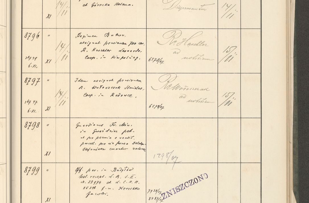 Zdjęcie nr 485 dla obiektu archiwalnego: Protocollum 1907 r.