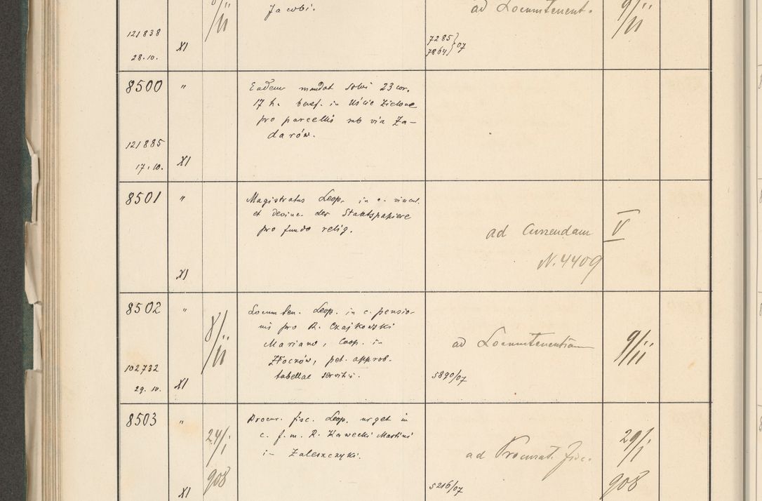 Zdjęcie nr 448 dla obiektu archiwalnego: Protocollum 1907 r.