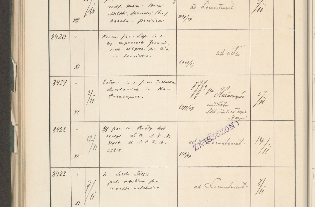 Zdjęcie nr 438 dla obiektu archiwalnego: Protocollum 1907 r.