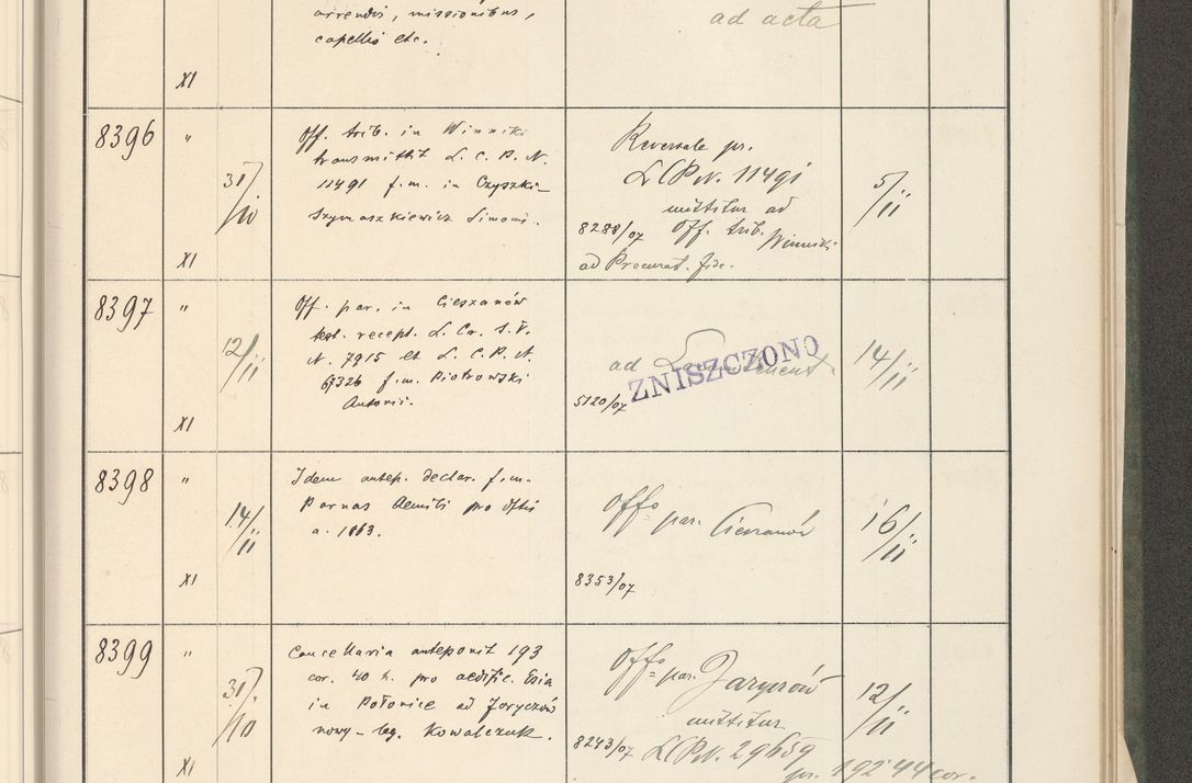 Zdjęcie nr 435 dla obiektu archiwalnego: Protocollum 1907 r.