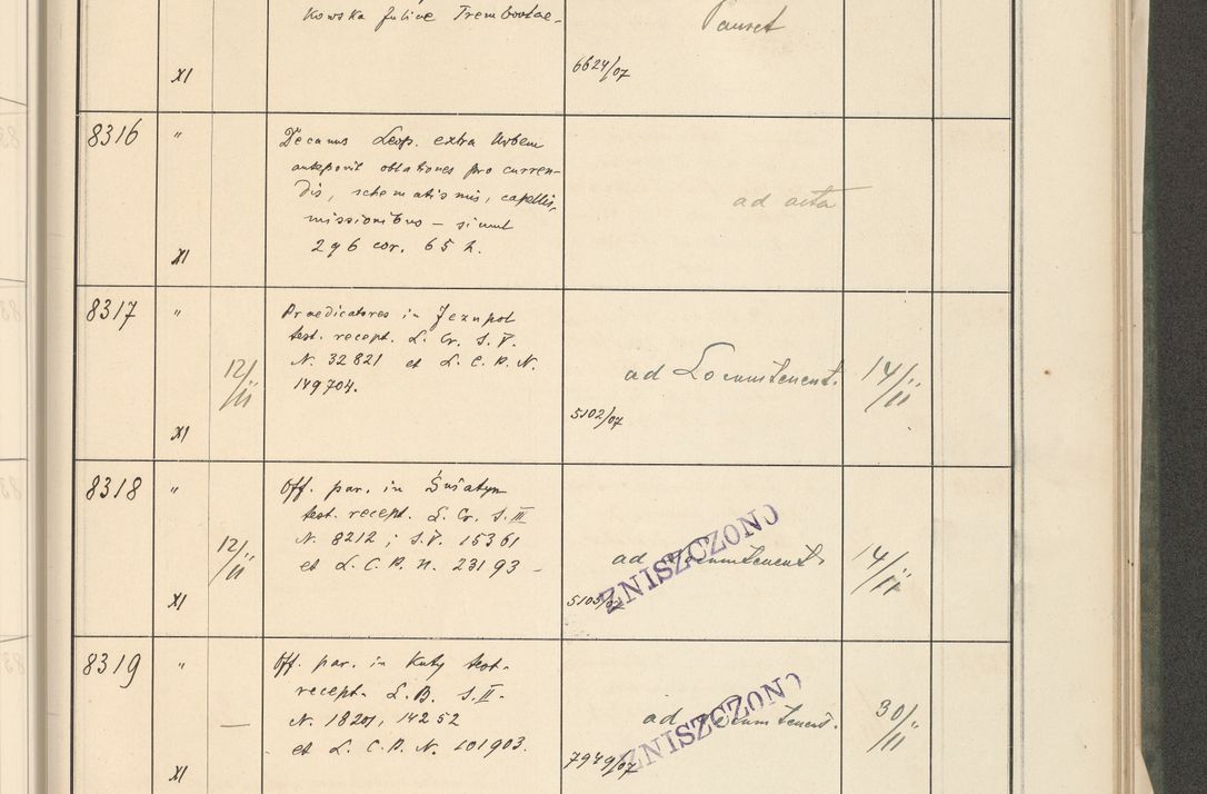 Zdjęcie nr 425 dla obiektu archiwalnego: Protocollum 1907 r.
