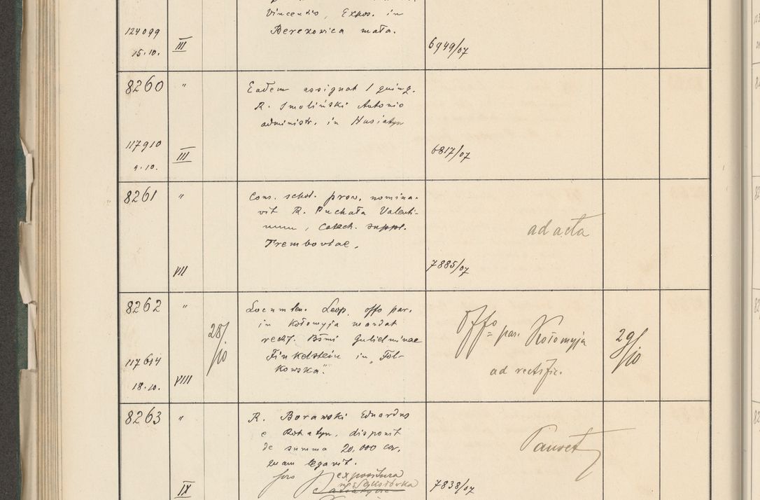 Zdjęcie nr 418 dla obiektu archiwalnego: Protocollum 1907 r.