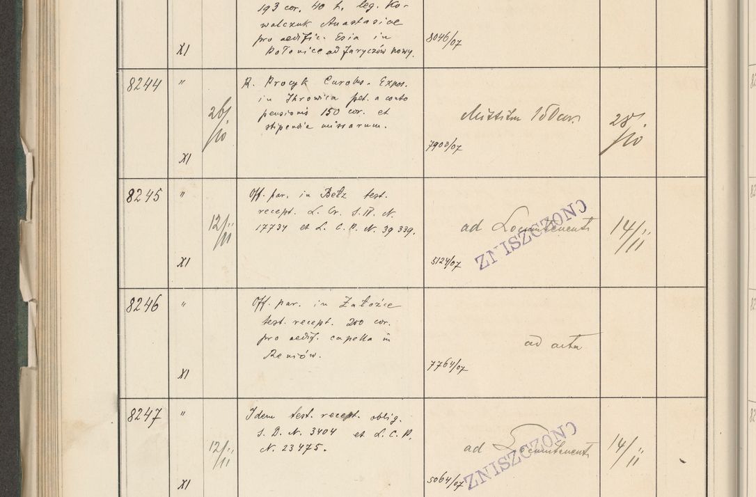 Zdjęcie nr 416 dla obiektu archiwalnego: Protocollum 1907 r.