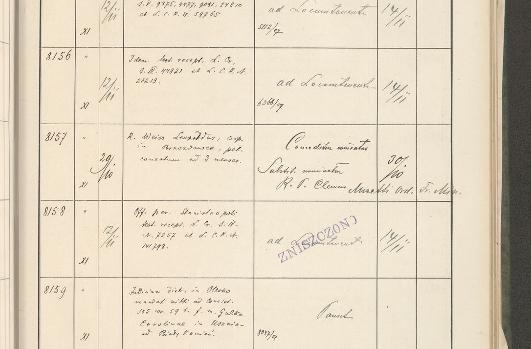 Zdjęcie nr 405 dla obiektu archiwalnego: Protocollum 1907 r.