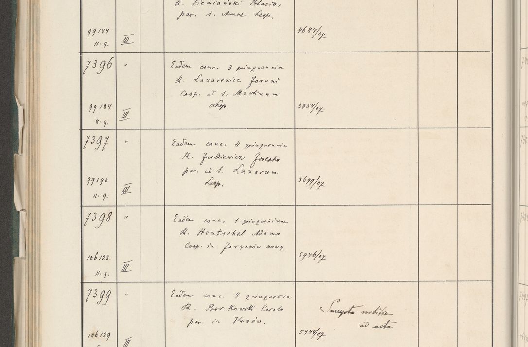 Zdjęcie nr 310 dla obiektu archiwalnego: Protocollum 1907 r.