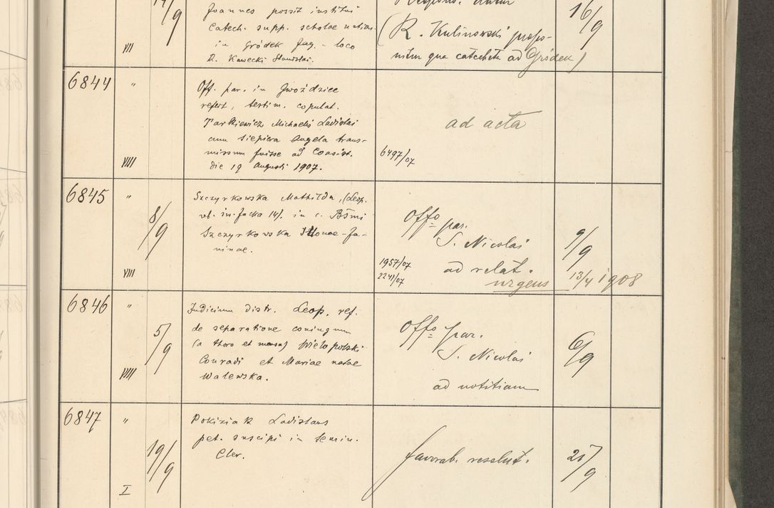 Zdjęcie nr 241 dla obiektu archiwalnego: Protocollum 1907 r.