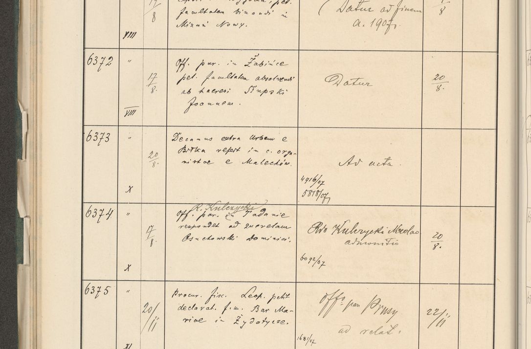 Zdjęcie nr 182 dla obiektu archiwalnego: Protocollum 1907 r.