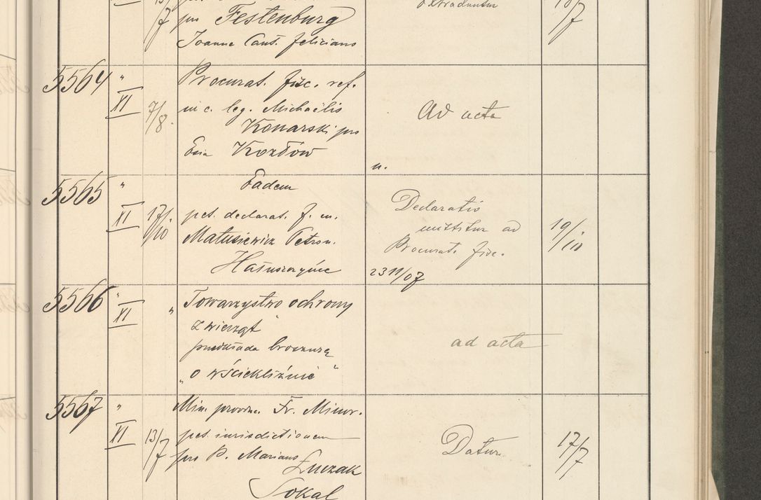 Zdjęcie nr 81 dla obiektu archiwalnego: Protocollum 1907 r.
