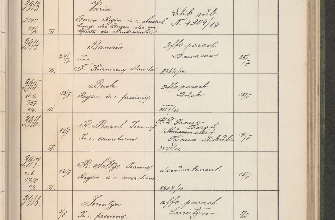 Zdjęcie nr 398 dla obiektu archiwalnego: Protocollum Consistorii lat. Leop. 1914