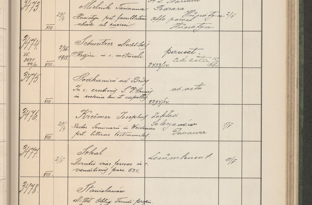 Zdjęcie nr 354 dla obiektu archiwalnego: Protocollum Consistorii lat. Leop. 1914