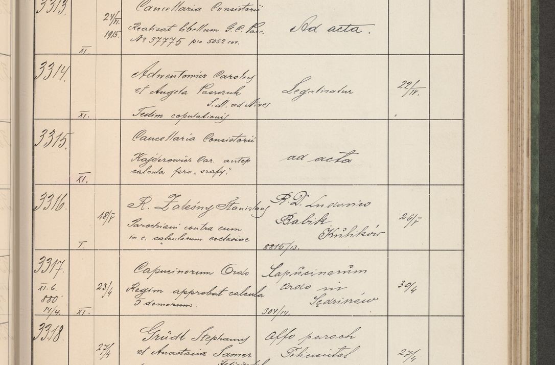 Zdjęcie nr 338 dla obiektu archiwalnego: Protocollum Consistorii lat. Leop. 1914