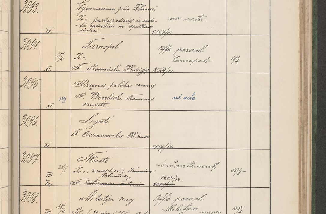 Zdjęcie nr 316 dla obiektu archiwalnego: Protocollum Consistorii lat. Leop. 1914