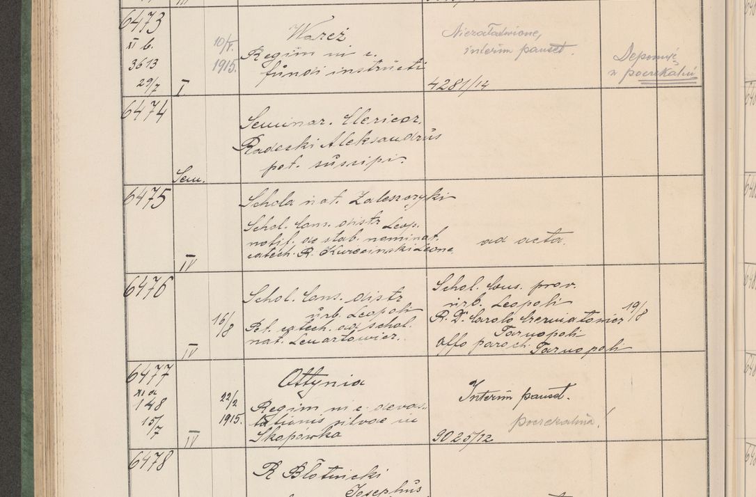 Zdjęcie nr 655 dla obiektu archiwalnego: Protocollum Consistorii lat. Leop. 1914