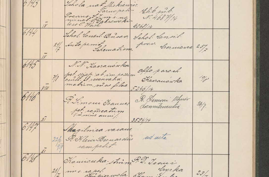 Zdjęcie nr 622 dla obiektu archiwalnego: Protocollum Consistorii lat. Leop. 1914