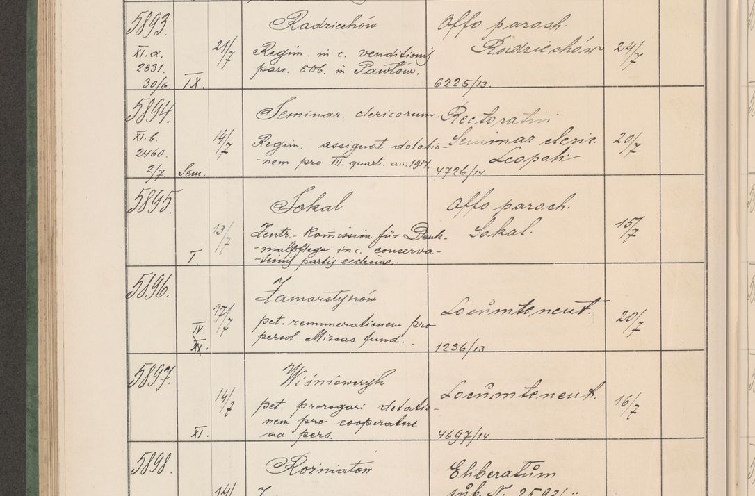 Zdjęcie nr 597 dla obiektu archiwalnego: Protocollum Consistorii lat. Leop. 1914