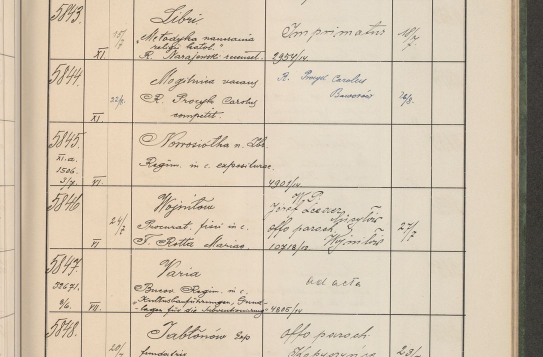 Zdjęcie nr 592 dla obiektu archiwalnego: Protocollum Consistorii lat. Leop. 1914
