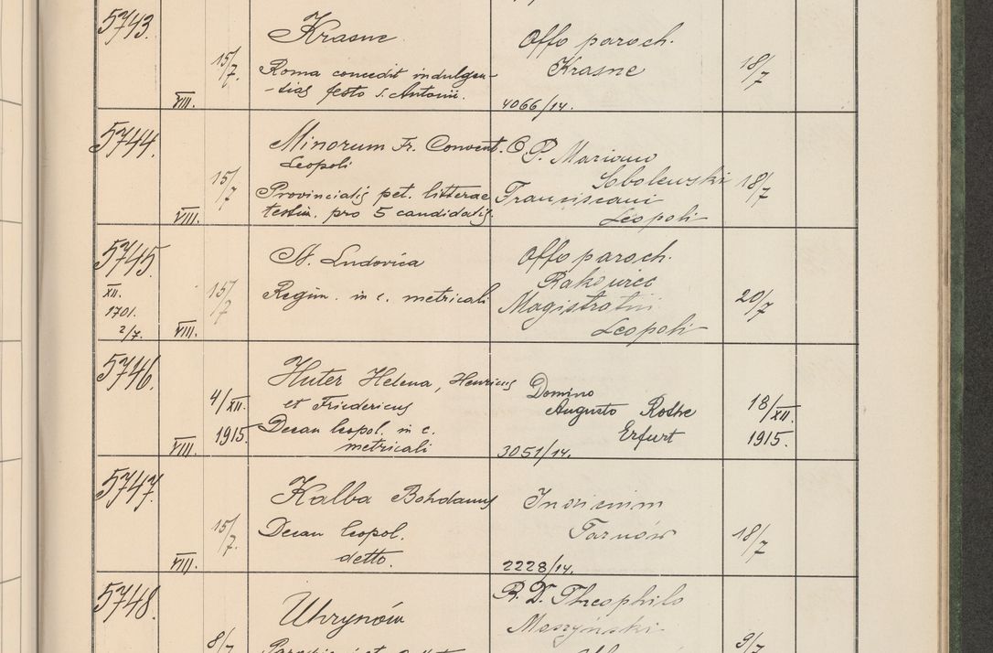 Zdjęcie nr 582 dla obiektu archiwalnego: Protocollum Consistorii lat. Leop. 1914