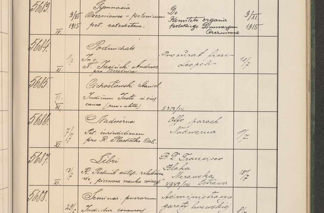 Zdjęcie nr 576 dla obiektu archiwalnego: Protocollum Consistorii lat. Leop. 1914