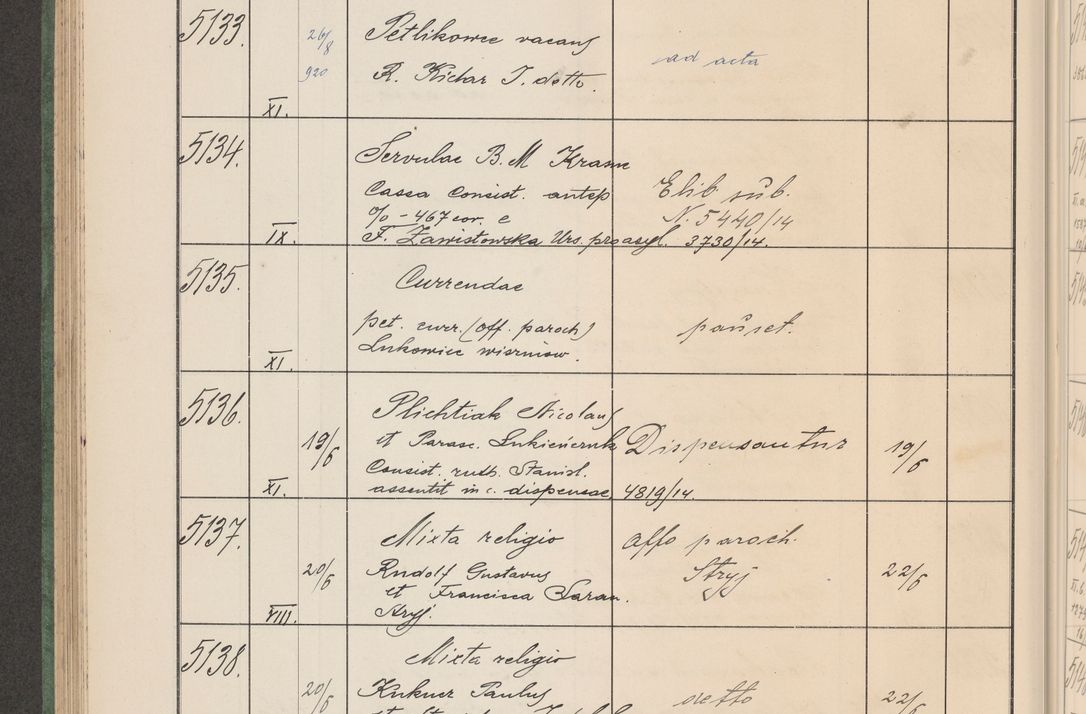 Zdjęcie nr 521 dla obiektu archiwalnego: Protocollum Consistorii lat. Leop. 1914