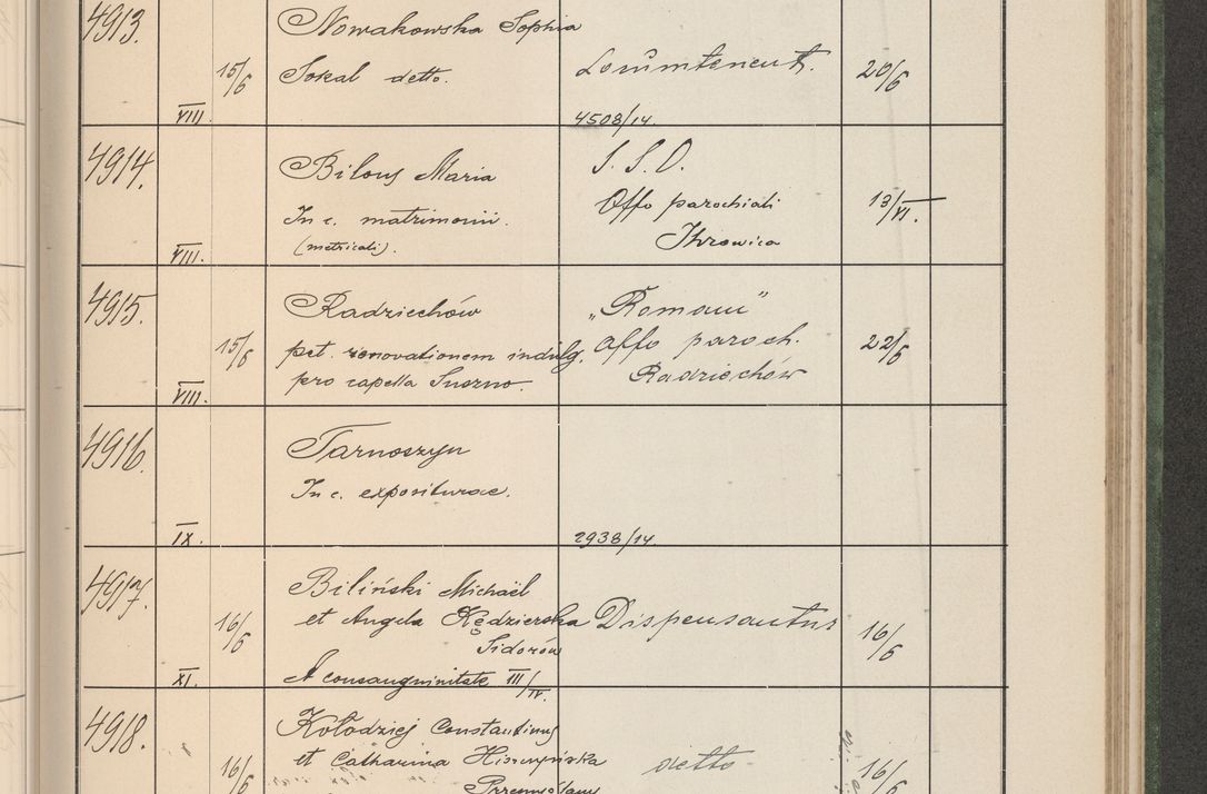 Zdjęcie nr 498 dla obiektu archiwalnego: Protocollum Consistorii lat. Leop. 1914
