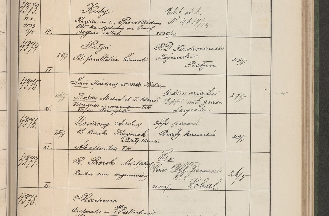 Zdjęcie nr 444 dla obiektu archiwalnego: Protocollum Consistorii lat. Leop. 1914