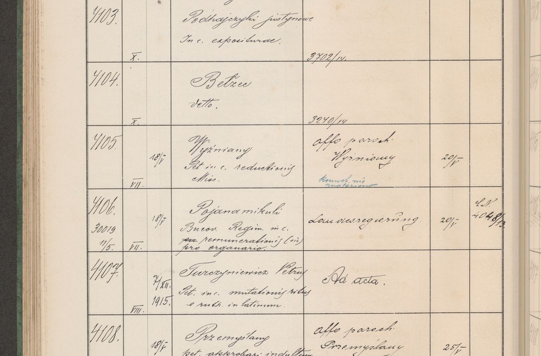 Zdjęcie nr 417 dla obiektu archiwalnego: Protocollum Consistorii lat. Leop. 1914