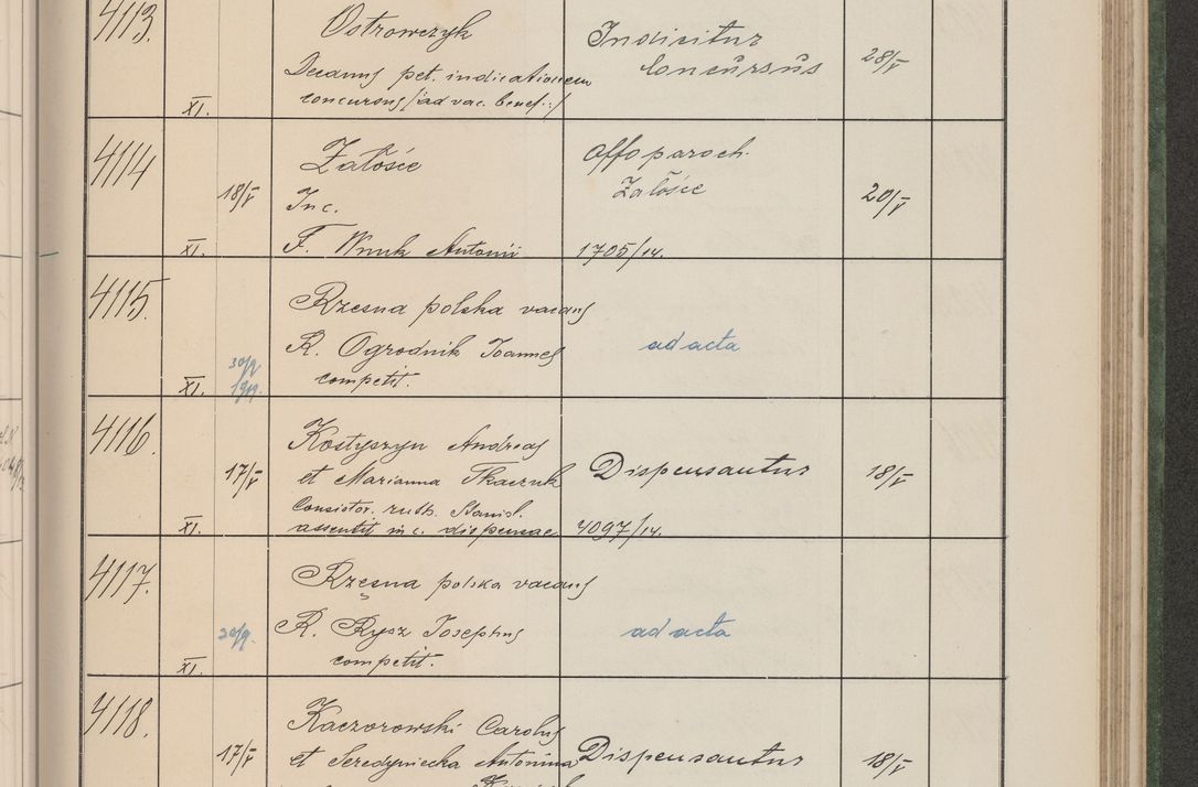 Zdjęcie nr 418 dla obiektu archiwalnego: Protocollum Consistorii lat. Leop. 1914