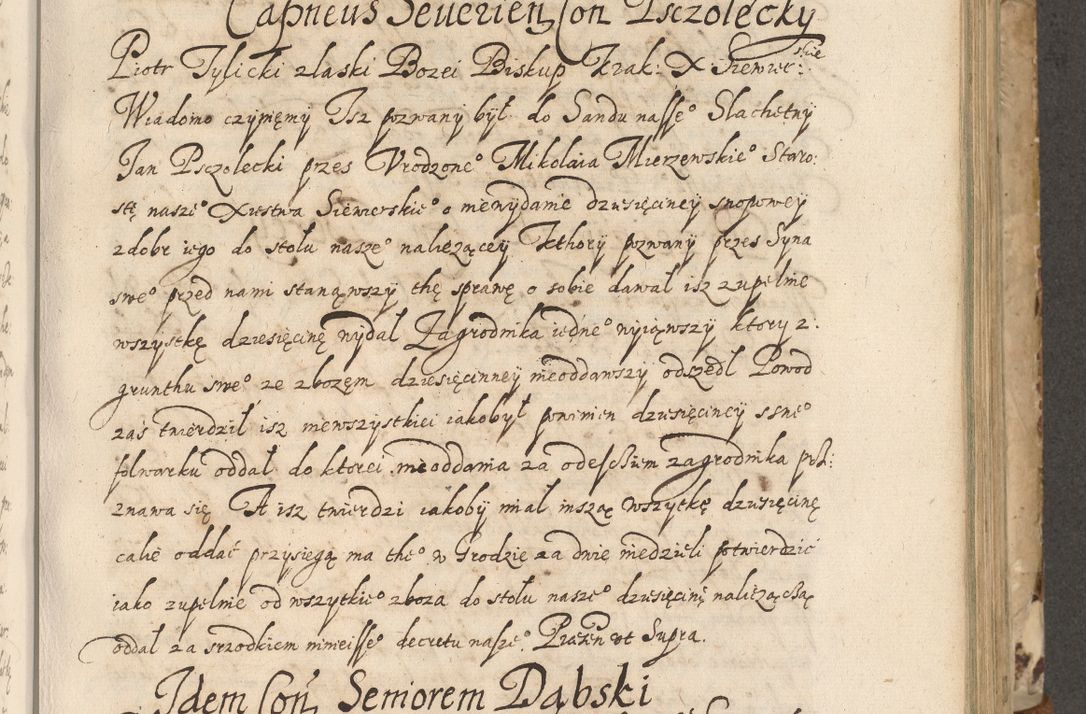Zdjęcie nr 288 dla obiektu archiwalnego: Acta actorum causarum spiritualium, civilium, criminalium, obligationum, quiettationum, inscriptionum, cessionum, decimarum, testamentorum, Illustrissimi et Reverendissimi Domini Domini Martini Szyszkowski Dei &amp; Apostolicae Sedis gratia Episcopi Cracovienisis Ducis Severiensis in annis 1617, 1618, 1619. Tomus Primus.