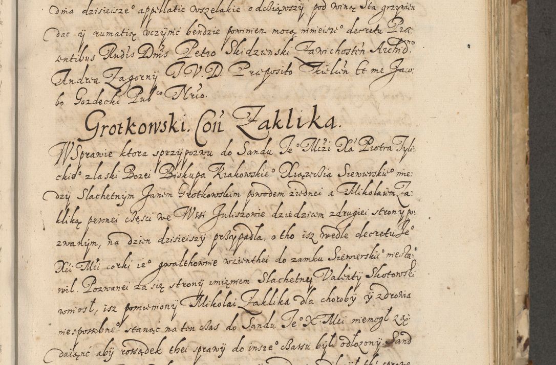 Zdjęcie nr 214 dla obiektu archiwalnego: Acta actorum causarum spiritualium, civilium, criminalium, obligationum, quiettationum, inscriptionum, cessionum, decimarum, testamentorum, Illustrissimi et Reverendissimi Domini Domini Martini Szyszkowski Dei &amp; Apostolicae Sedis gratia Episcopi Cracovienisis Ducis Severiensis in annis 1617, 1618, 1619. Tomus Primus.