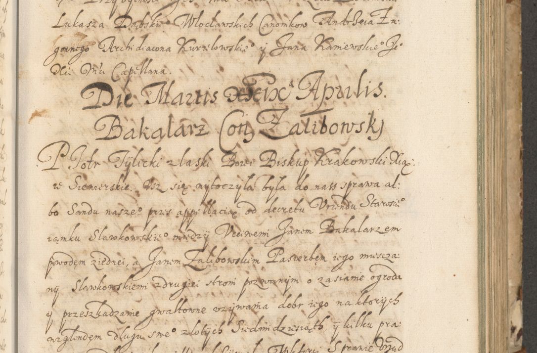 Zdjęcie nr 116 dla obiektu archiwalnego: Acta actorum causarum spiritualium, civilium, criminalium, obligationum, quiettationum, inscriptionum, cessionum, decimarum, testamentorum, Illustrissimi et Reverendissimi Domini Domini Martini Szyszkowski Dei &amp; Apostolicae Sedis gratia Episcopi Cracovienisis Ducis Severiensis in annis 1617, 1618, 1619. Tomus Primus.