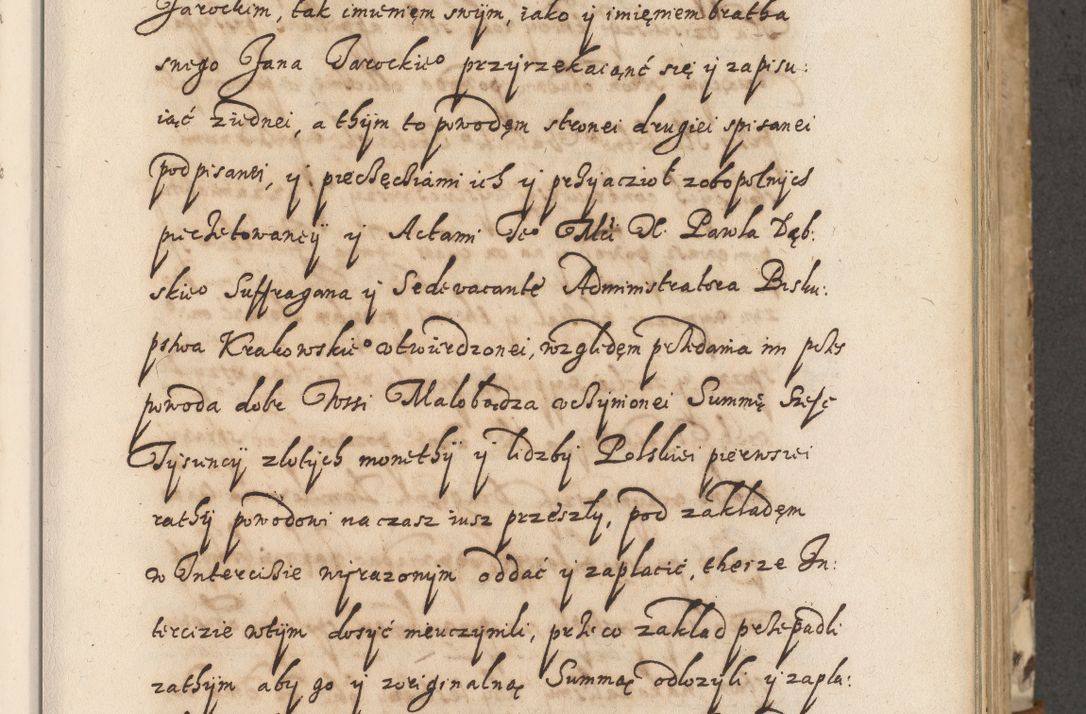 Zdjęcie nr 24 dla obiektu archiwalnego: Acta actorum causarum spiritualium, civilium, criminalium, obligationum, quiettationum, inscriptionum, cessionum, decimarum, testamentorum, Illustrissimi et Reverendissimi Domini Domini Martini Szyszkowski Dei &amp; Apostolicae Sedis gratia Episcopi Cracovienisis Ducis Severiensis in annis 1617, 1618, 1619. Tomus Primus.