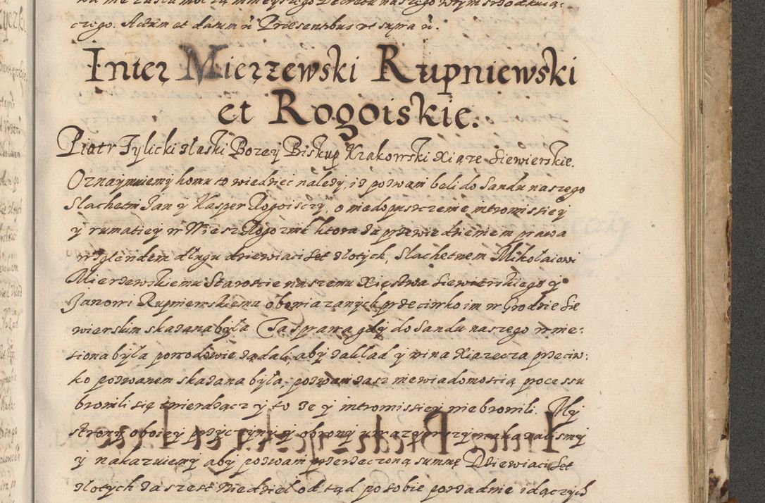 Zdjęcie nr 584 dla obiektu archiwalnego: Acta actorum causarum spiritualium, civilium, criminalium, obligationum, quiettationum, inscriptionum, cessionum, decimarum, testamentorum, Illustrissimi et Reverendissimi Domini Domini Martini Szyszkowski Dei &amp; Apostolicae Sedis gratia Episcopi Cracovienisis Ducis Severiensis in annis 1617, 1618, 1619. Tomus Primus.