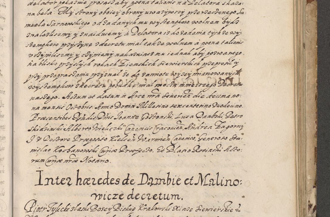 Zdjęcie nr 544 dla obiektu archiwalnego: Acta actorum causarum spiritualium, civilium, criminalium, obligationum, quiettationum, inscriptionum, cessionum, decimarum, testamentorum, Illustrissimi et Reverendissimi Domini Domini Martini Szyszkowski Dei &amp; Apostolicae Sedis gratia Episcopi Cracovienisis Ducis Severiensis in annis 1617, 1618, 1619. Tomus Primus.