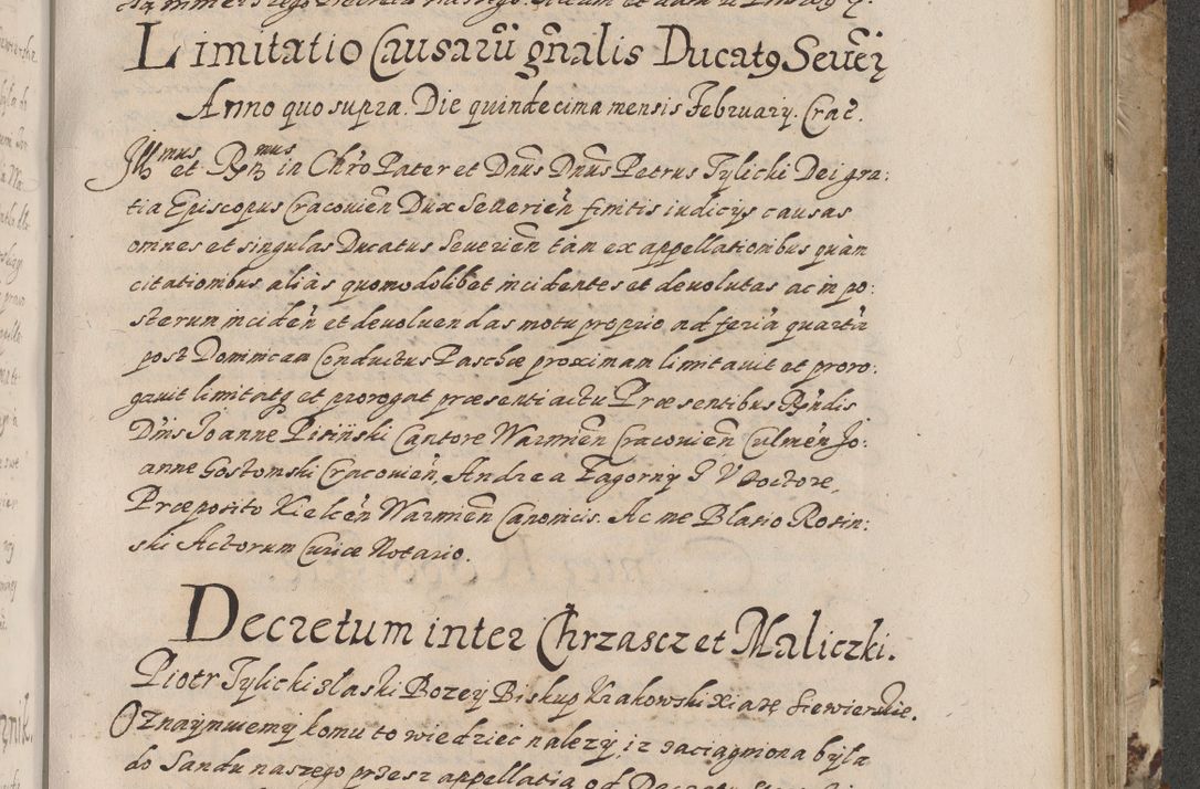 Zdjęcie nr 524 dla obiektu archiwalnego: Acta actorum causarum spiritualium, civilium, criminalium, obligationum, quiettationum, inscriptionum, cessionum, decimarum, testamentorum, Illustrissimi et Reverendissimi Domini Domini Martini Szyszkowski Dei &amp; Apostolicae Sedis gratia Episcopi Cracovienisis Ducis Severiensis in annis 1617, 1618, 1619. Tomus Primus.