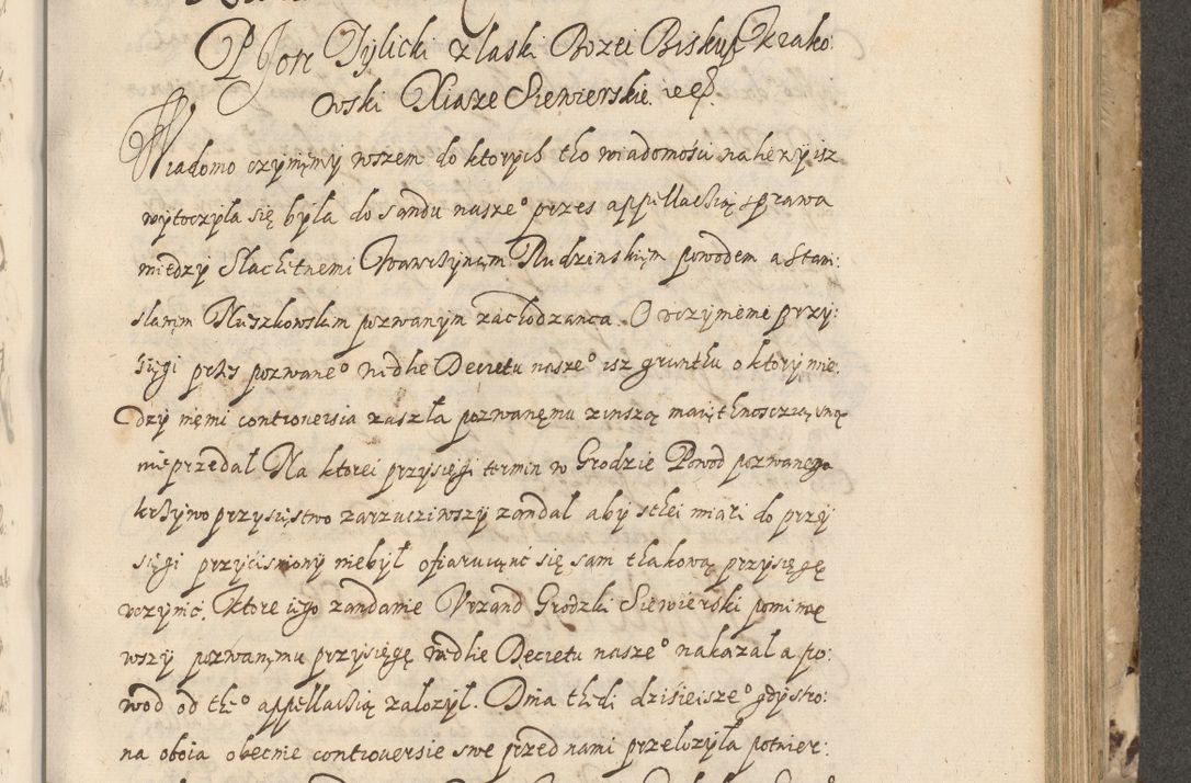 Zdjęcie nr 434 dla obiektu archiwalnego: Acta actorum causarum spiritualium, civilium, criminalium, obligationum, quiettationum, inscriptionum, cessionum, decimarum, testamentorum, Illustrissimi et Reverendissimi Domini Domini Martini Szyszkowski Dei &amp; Apostolicae Sedis gratia Episcopi Cracovienisis Ducis Severiensis in annis 1617, 1618, 1619. Tomus Primus.